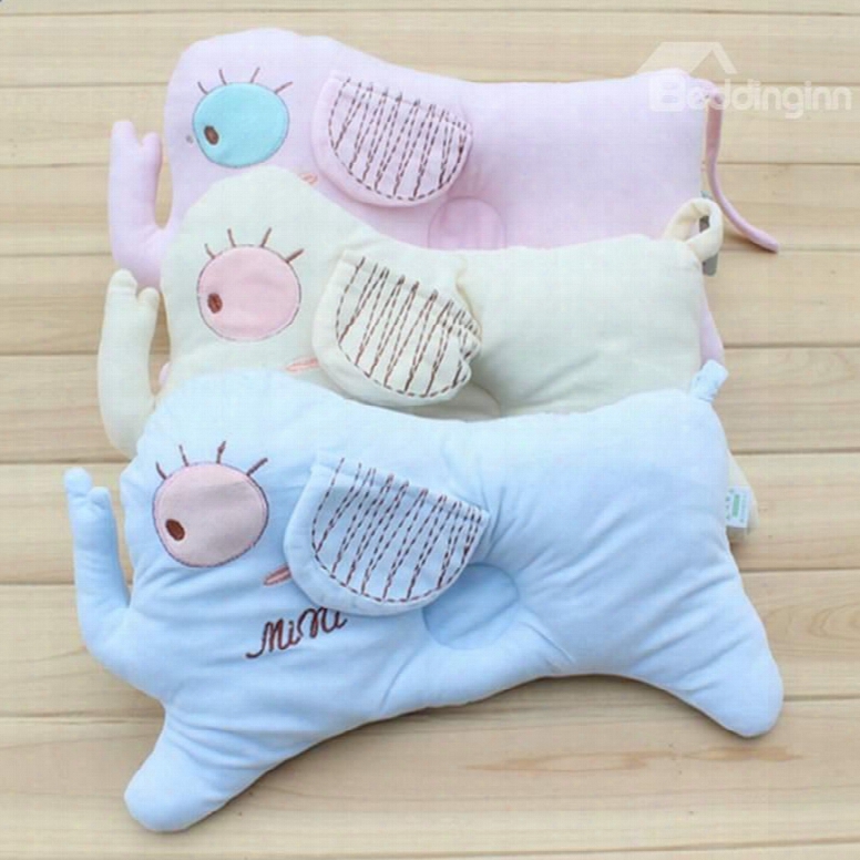 Creative Elephant Design Multicolor Option Prevent Flat Head Baby Pillow