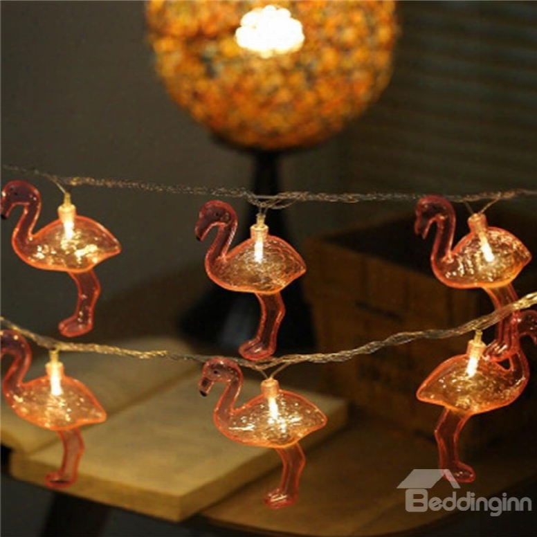 Cute And Lovely Flamingos Halloween And Festival Room And Outdoor Led Strings