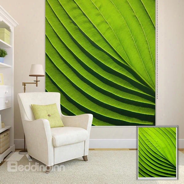 Exaggerated Green Leaf Printing Blackout 3d Roller Shades