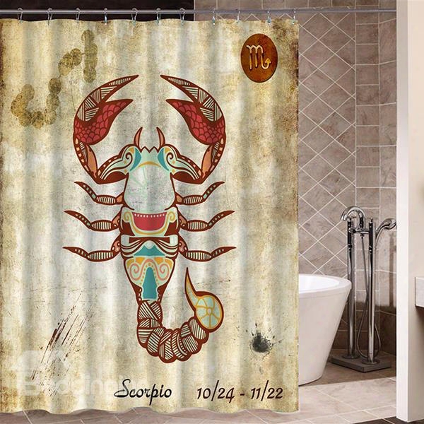 Exotic Scorpio Symbol Print 3d Bathroom Shower Curtain