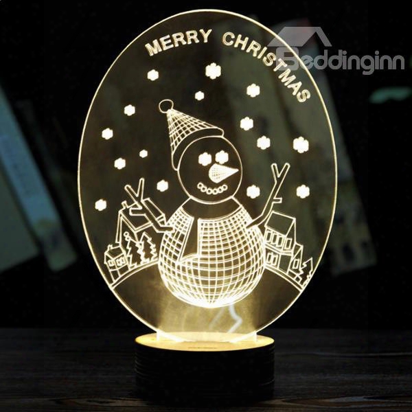 Festival Christmas Decoration Snowman Pattern Table Lamp