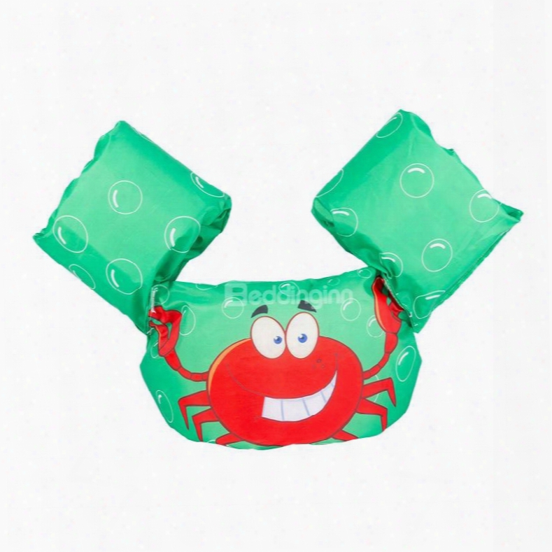 Float Crab Pattern Non-woven Fabrics Green Kids Swimwear