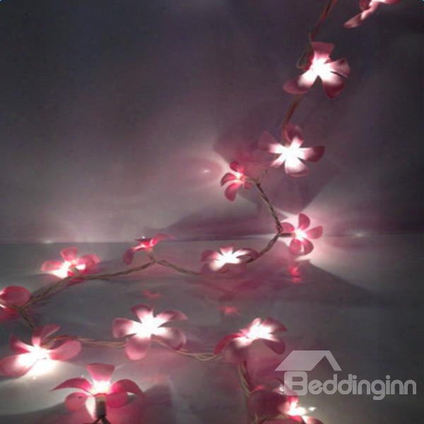 Gorgeous Pink Fabric 8.5 Feet Detail 20 Bulbs Home Decoration Led String Light