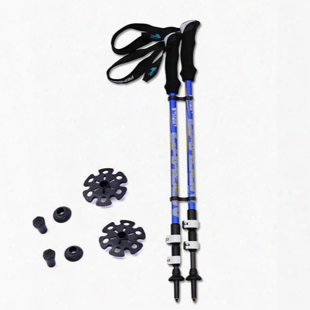Lightweight Carbon Fiber Triarticular Bright Color Double Alpenstock