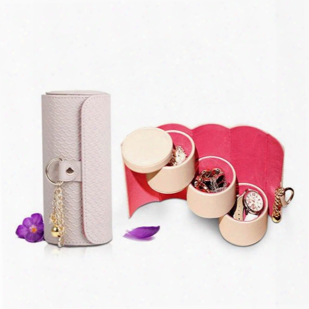 Lovely Convenient Creative Leather Travel Jewelry Box