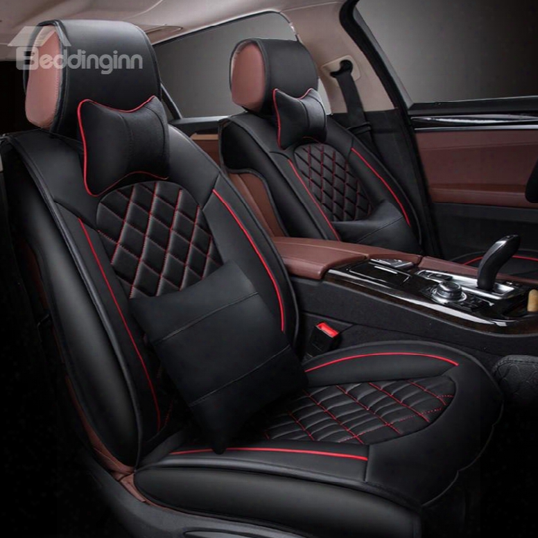 Luxurious Business Styled Diamond Pattern Design Universal Car Seat Cover