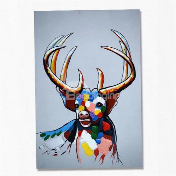 Modern Abstract Deer Pure Hand Draw Ready To Hang Decorative Oil Painting