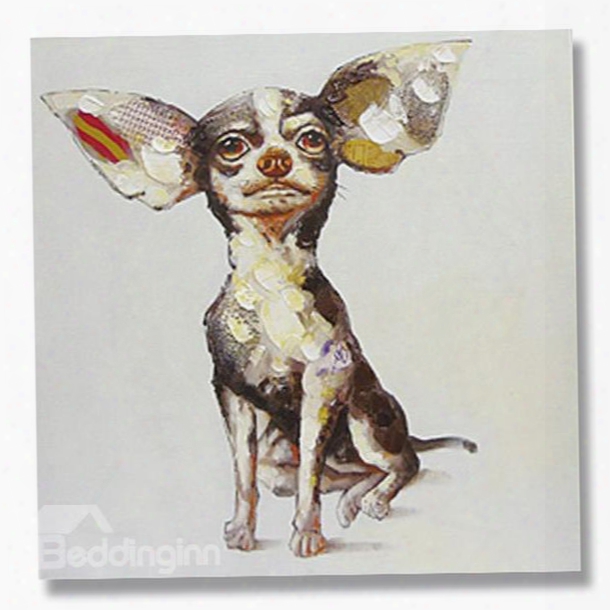 New Arrival Pop Art Cute Dog Hand-painted Oil Painting