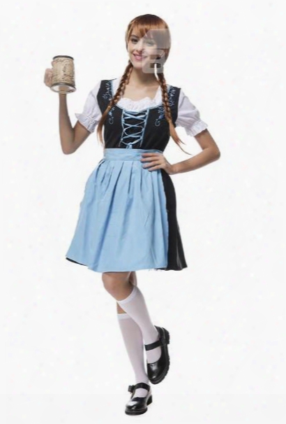 New Fresh Fashion Light Blue Long Skirt Cosplay Costumes