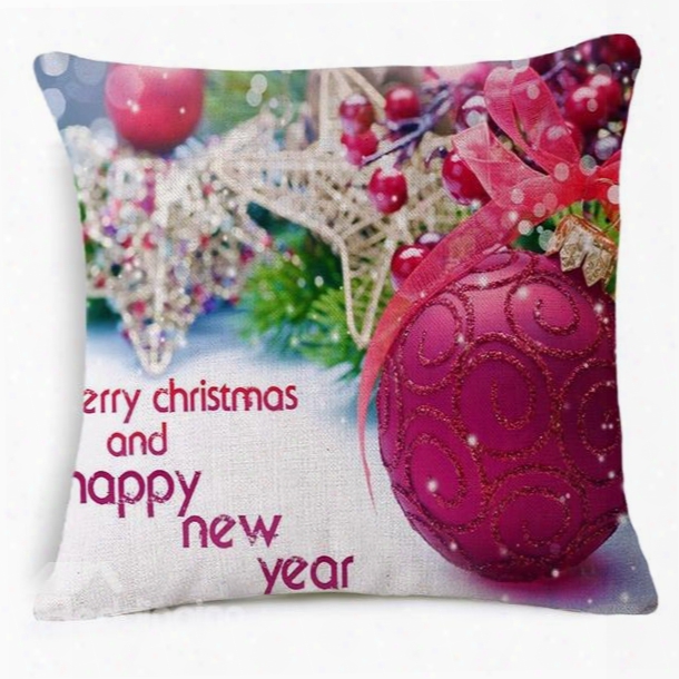 Pretty Colorful Christmas Decoration Print Throw Pillow Case