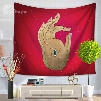 Buddha Palm and A Eye Creative Pattern Red Decorative Hanging Wall Tapestry