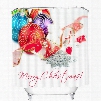 Colorful Christmas Balls and Red Ribbon Printing Christmas Theme 3D Shower Curtain