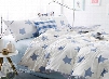 Fantastic Blue Star Print White 4-Piece Cotton Duvet Cover Sets