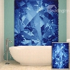 Modern Blue Diamond Printing Blackout 3D Roller Shades