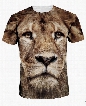 Vivid Round Neck Lion Pattern 3D Painted T-Shirt