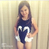 White Swan Printed Spandex Black Girls One-Piece Swimsuit