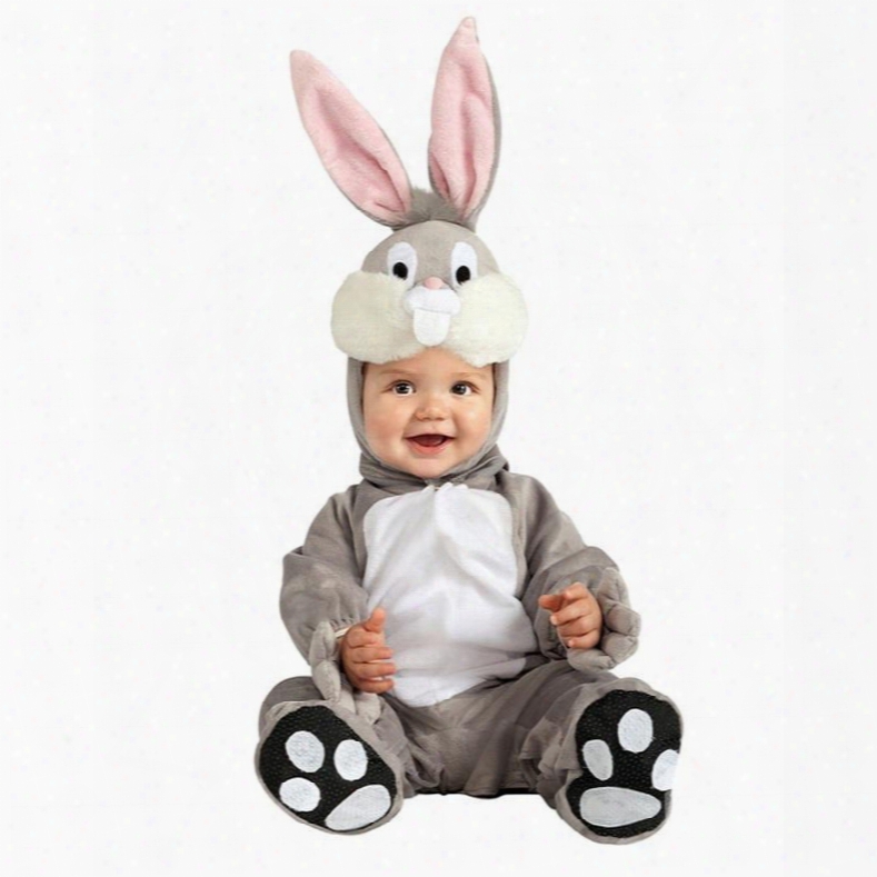 Rabbit Shaped Ears Decoration Polyester Gray Baby Costume