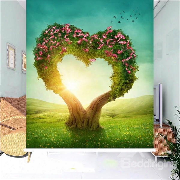 Romantic Love Tree Printing 3d Roller Shades