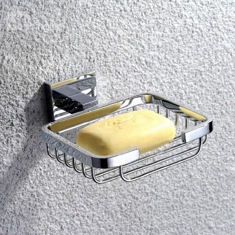 Silver Bathroom Accessories Solid Brass Soap Basket