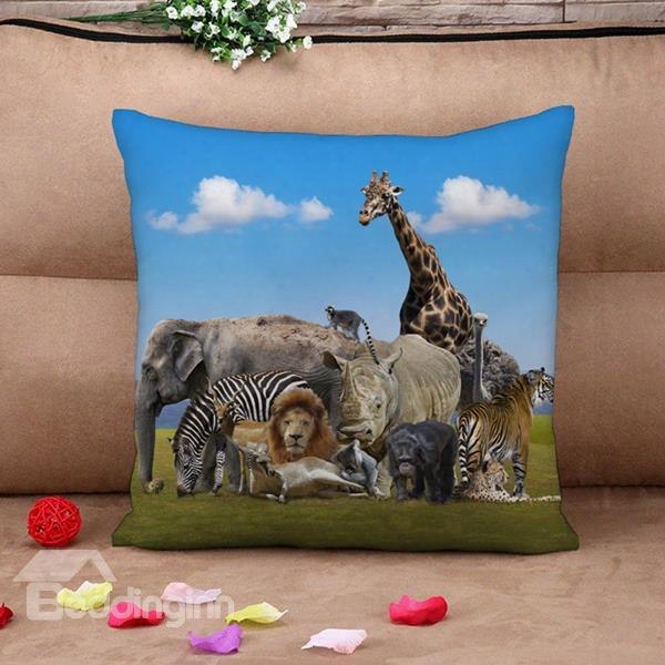 Splendid Animal 3d Printed Throw Pillow Case