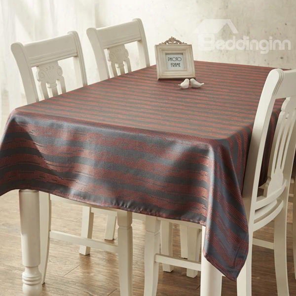 Stunning Rectangle Strips Pattern Machine Washable Home Decorative Tablecloth