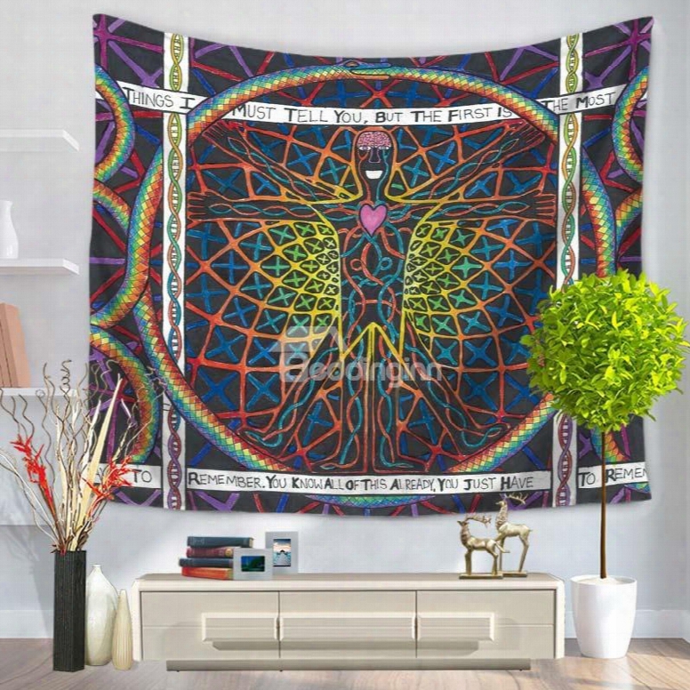 Sun Energy Man Shape Ethnic Style Decorative Hanging Wall Tapestry