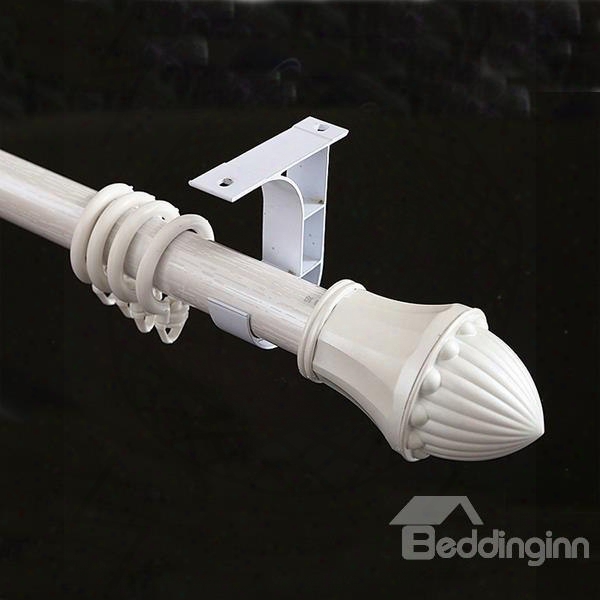 Top Mounting Aluminium Alloy Pearl White Single Curtain Rod