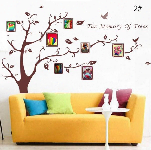 Tree And Birds Photo Frame Wall Stickers