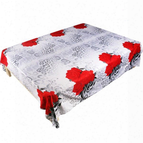 Unique Design 3d Red Rose Printed Cotton Flat Sheet