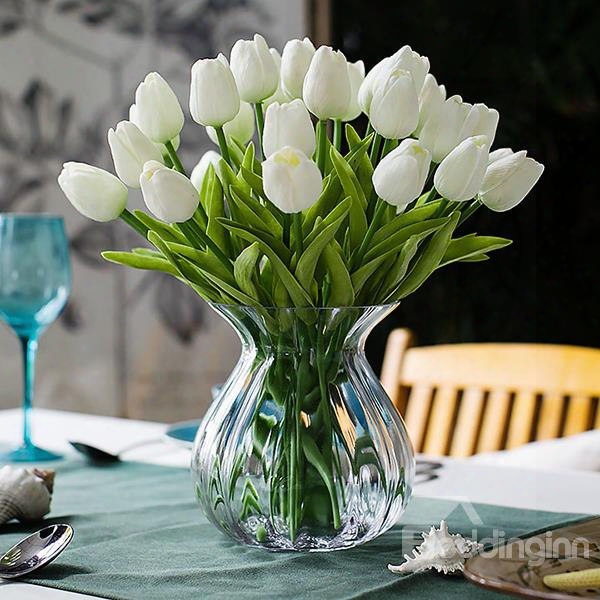 White/yellow/red Tulip Home Decorative Artificial Flowers
