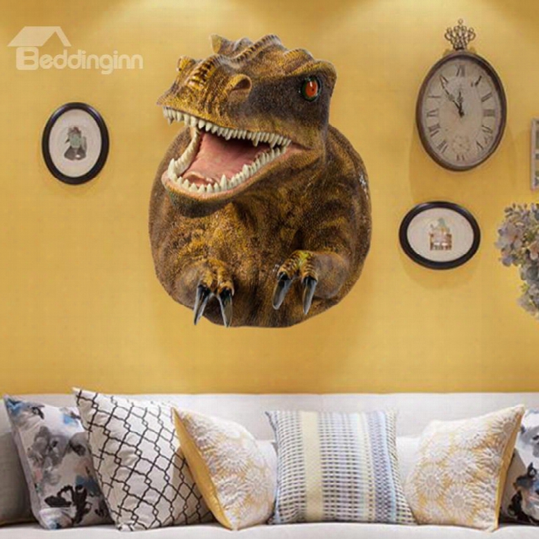 Yellow Dinosaur Pattern Resin Durable And Eco-friendly Hanging Wall Decor