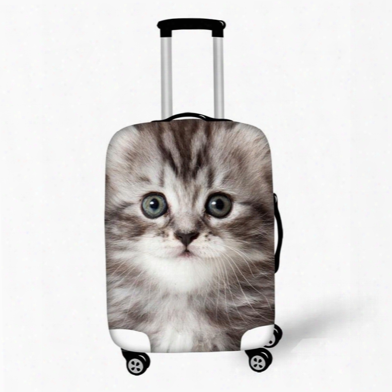 3d Animals Kitty Pattern Waterproof Anti-scratch Travel Luggage Cover