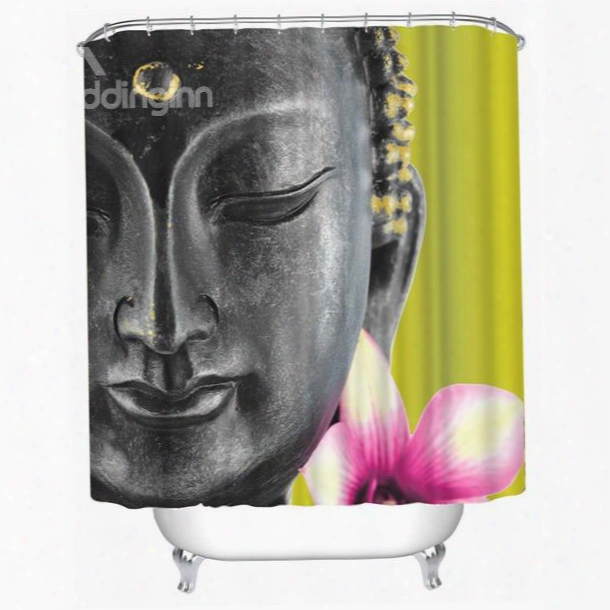 3d Buddha Printed Polyester Bathroom Shower Curtain