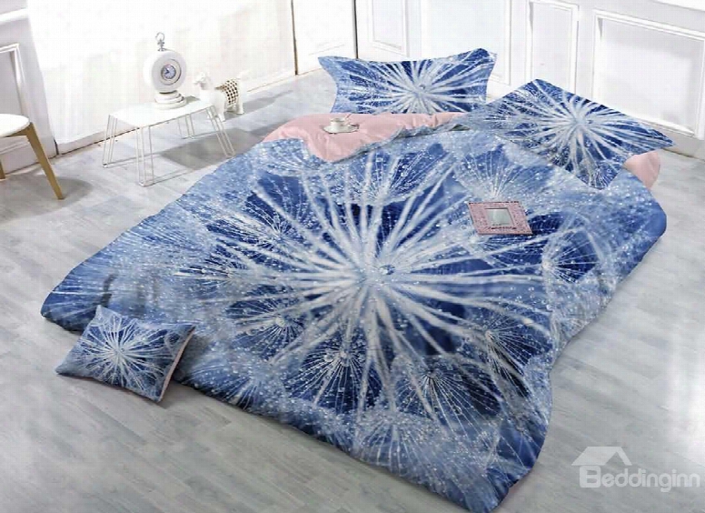 3d Dandelion Printed Cotton 4-piece Bedding Sets/duvet Covers