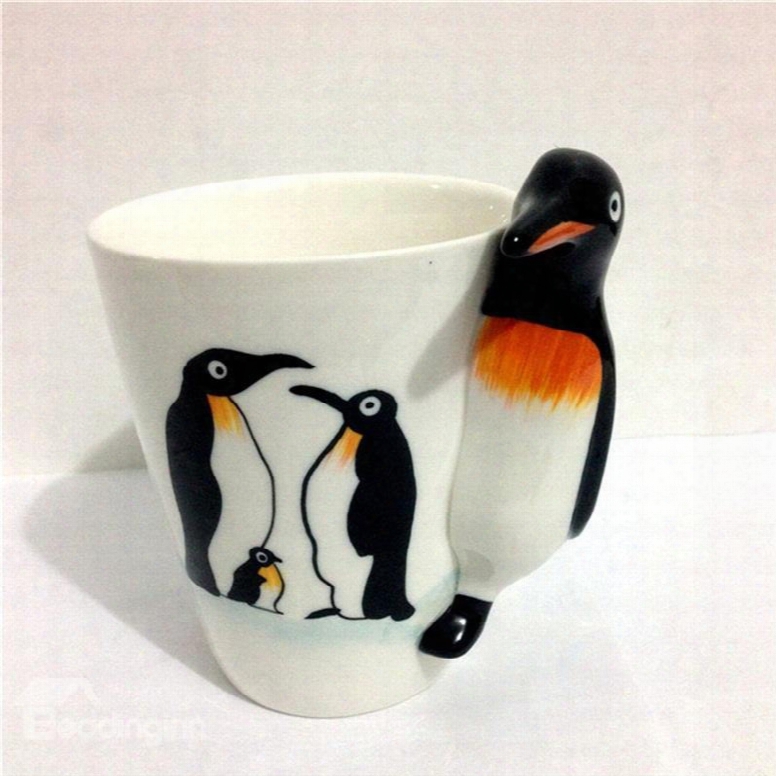 3d Lovely Penguins Animals Marine Life Ceramics Tea Cups And Coffee Mugs