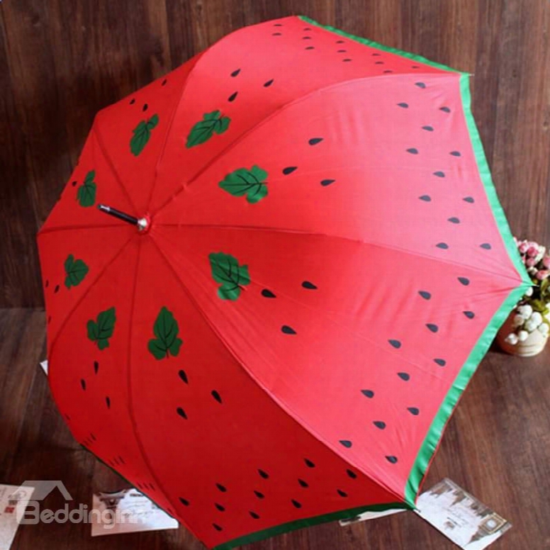 Adorable Watermelon Pattern Red Personal Umbrella