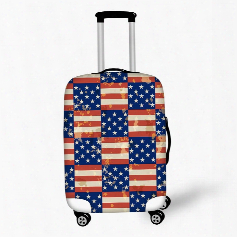 American Flag Waterproof Stretch18-30 Inch 3d Printed Suitcase Blue Luggage Protector Covers