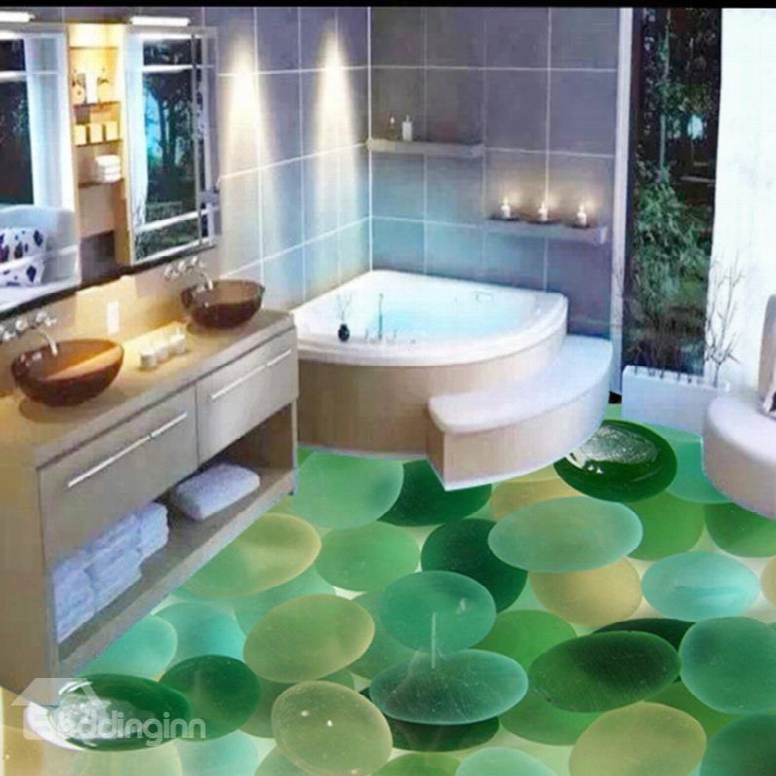 Attractive Pebbles In The Limpid Water Pattern Home Decorative 3d Floor Murals