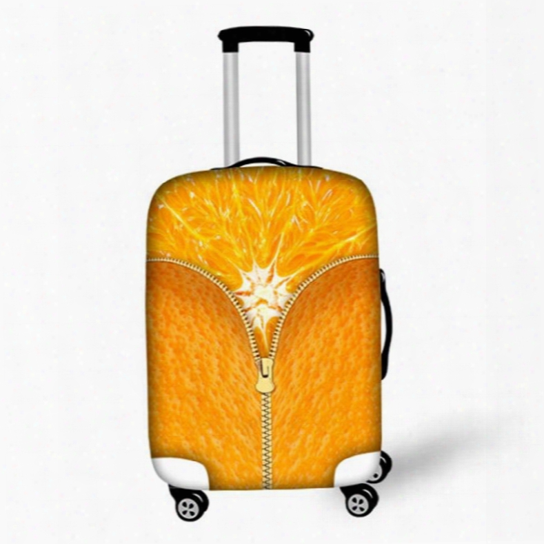 Bright Orange Patttern 3d Painted Luggage Cover