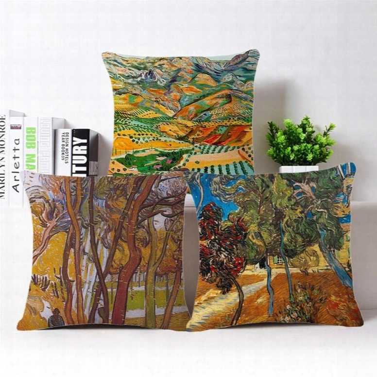 Charming Natural Scenery Print Square Throw Pillow