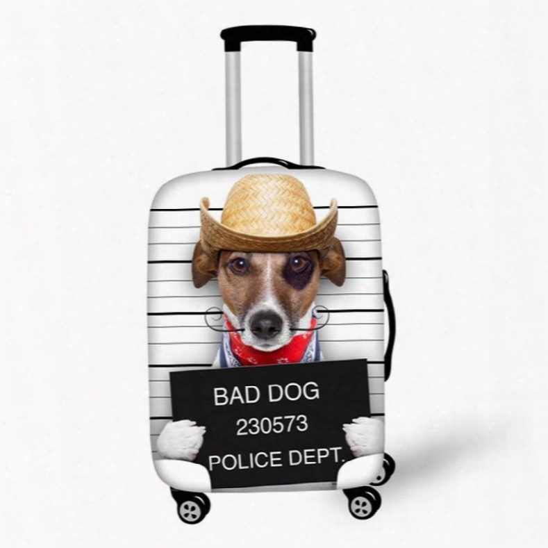 Cool Dog With Hat Pattern 3d Painted Luggage Cover