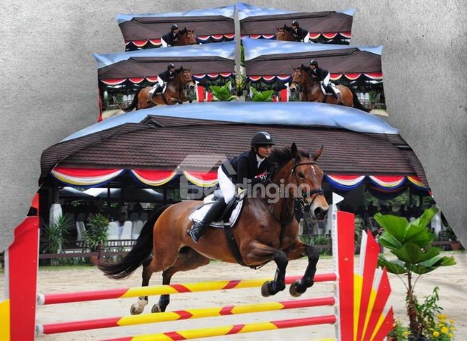 Cool Horse Riding Print 5-piece Comforter Sets