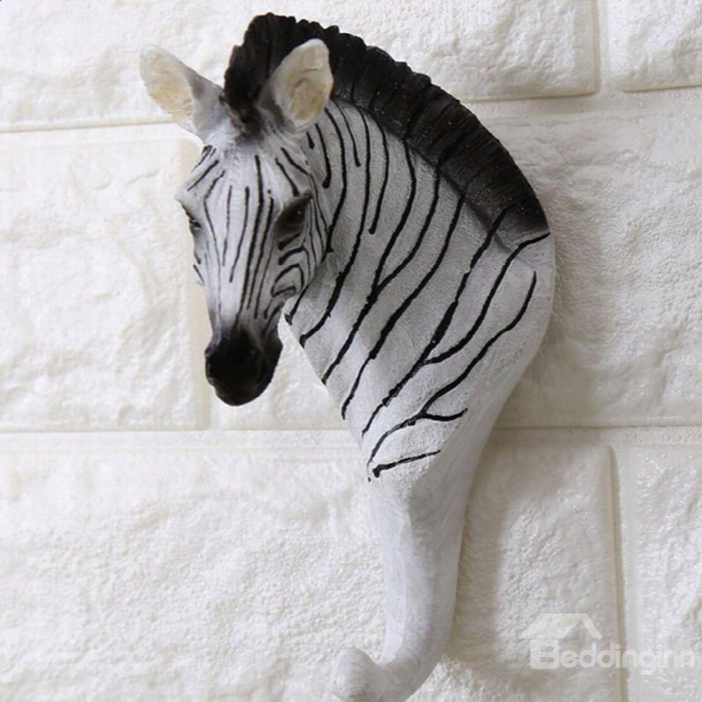 Creative Design Resin Zebra Shape Home Decorative Wall Hooks