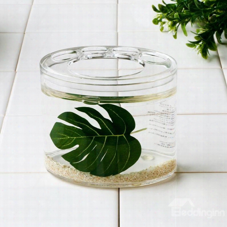 Creative Green Leaf Design 4-pieces Orrganci Glass Bathroom Accessories