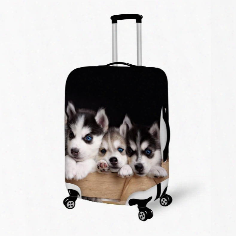 Cuddly Dog Pattern 3d Painted Luggage Cover