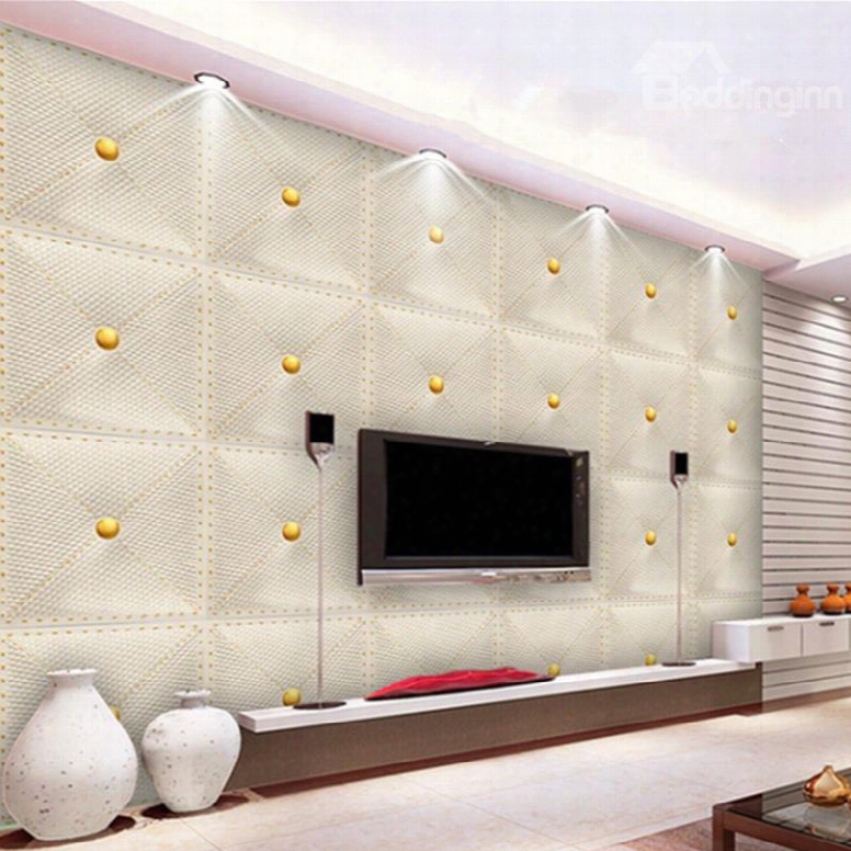 Fabulous White Simple Style Plaid Pattern Living Room Decoration Wall Murals