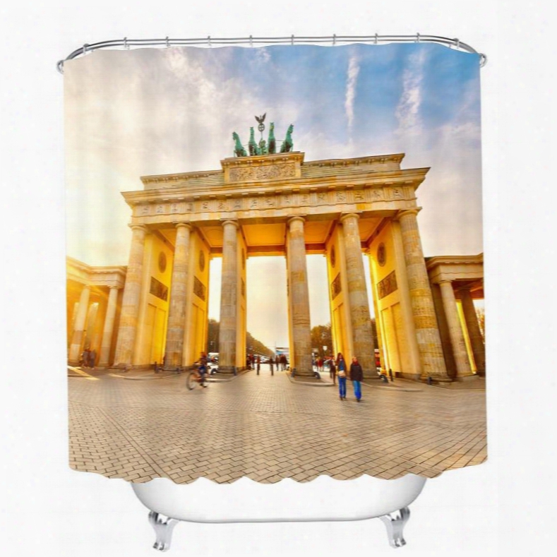 Famous Brandenburg Gate 3d Printed Bathroom Waterproof Shower Curtain