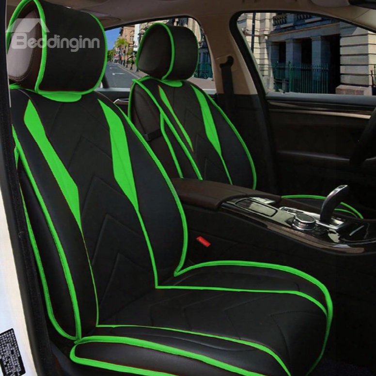 Fashion New Fresh Color Sport Design Pu Leatherette Material Universal Five Car Seat Cover