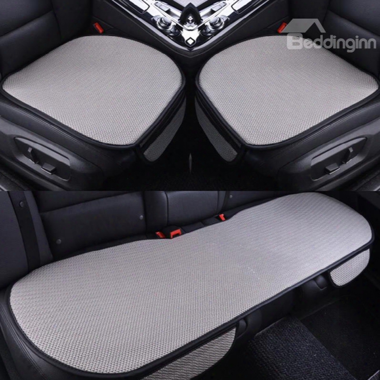 Gray Color Durable Pet Material Good Breathability Universal 3-pieces Five Car Seat Mat