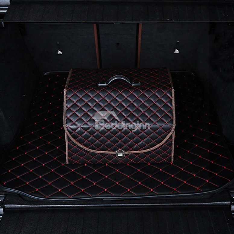 High Grade Leather Mateial Enough Capacity Durable Foldable Car Trunk Organizer